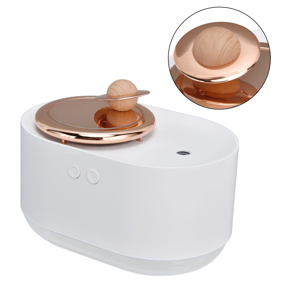 2 in 1 Rotating Planet Humidifier USB Charging Cordless Mute Spray Humidification for Home 1200MAHWhite