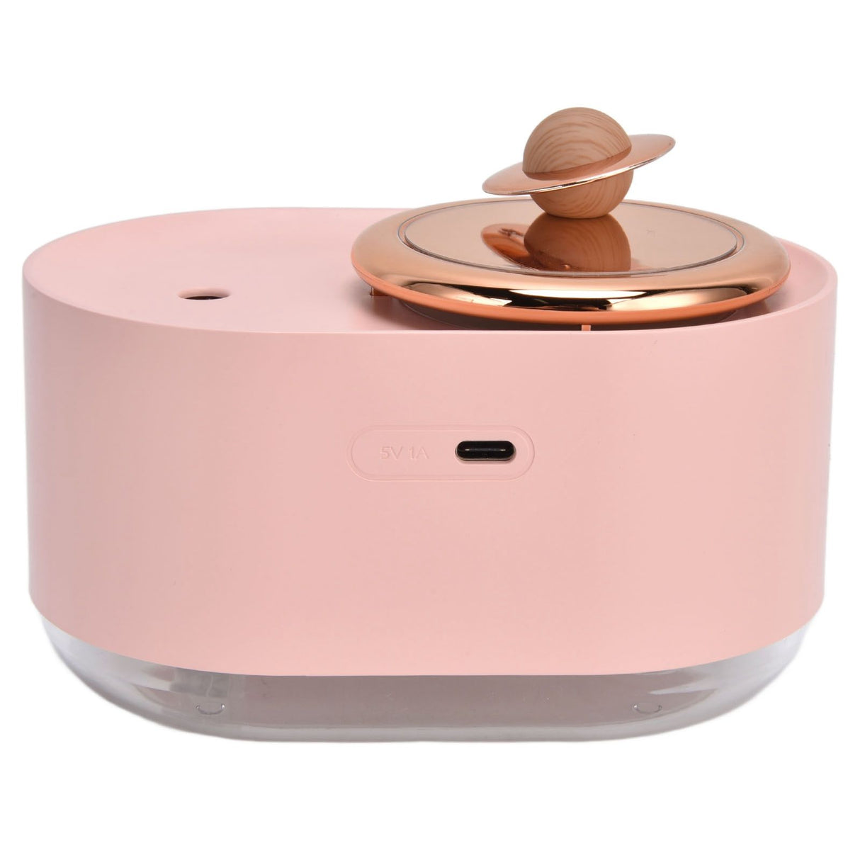2 in 1 Rotating Planet Humidifier USB Charging Cordless Mute Spray Humidification for Home 1200MAHPink