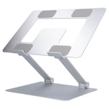 Laptop Stand Collapsible Aluminium Alloy Computer Riser Stand Silver Notebook Support Cooling Holder for Laptop Within 18in - Side View