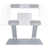 Laptop Stand Collapsible Aluminium Alloy Computer Riser Stand Silver Notebook Support Cooling Holder for Laptop Within 18in