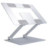 Laptop Stand Collapsible Aluminium Alloy Computer Riser Stand Silver Notebook Support Cooling Holder for Laptop Within 18in - 45-Degree Angle