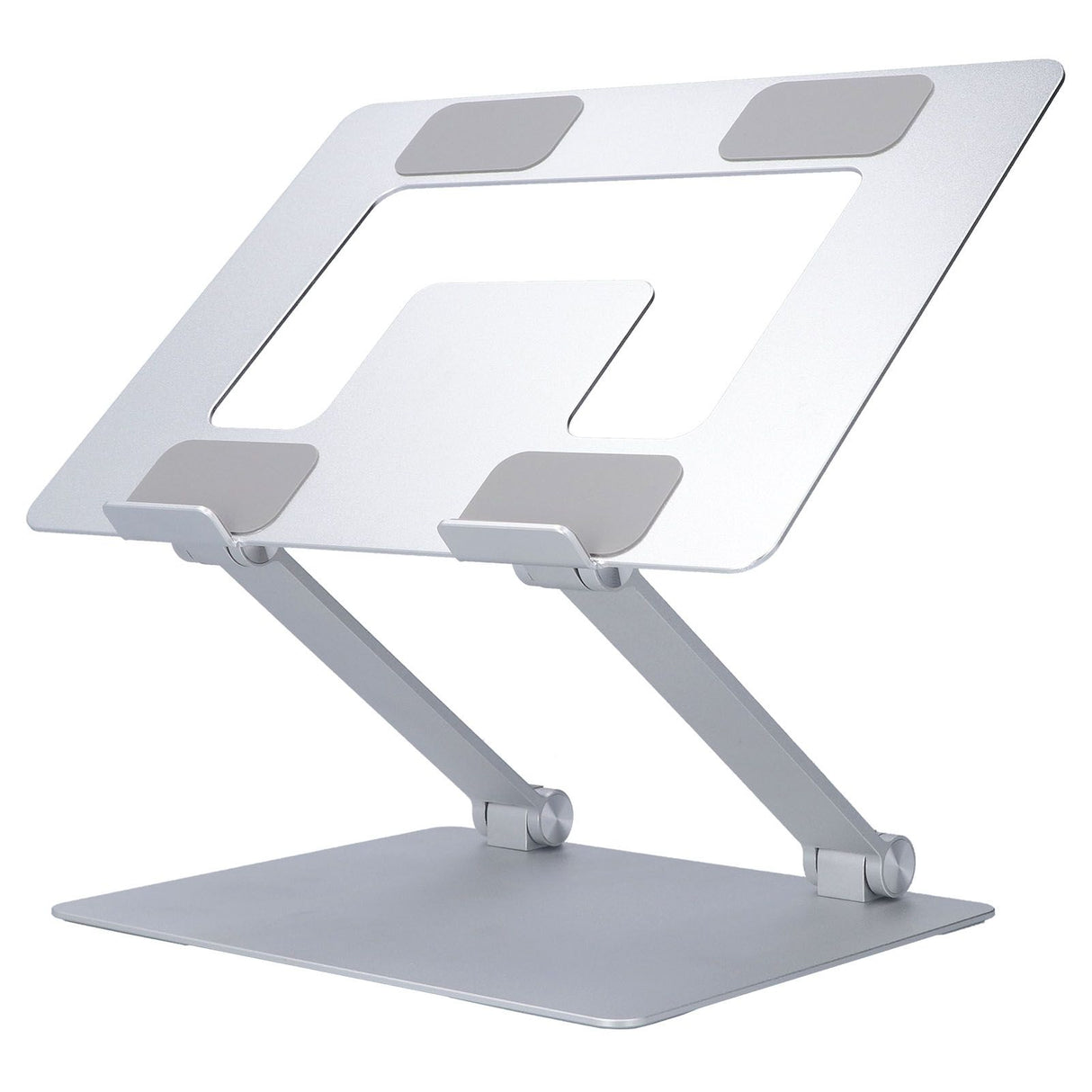 Laptop Stand Collapsible Aluminium Alloy Computer Riser Stand Silver Notebook Support Cooling Holder for Laptop Within 18in