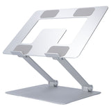 Laptop Stand Collapsible Aluminium Alloy Computer Riser Stand Silver Notebook Support Cooling Holder for Laptop Within 18in - Rear View