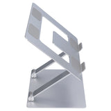 Laptop Stand Collapsible Aluminium Alloy Computer Riser Stand Silver Notebook Support Cooling Holder for Laptop Within 18in