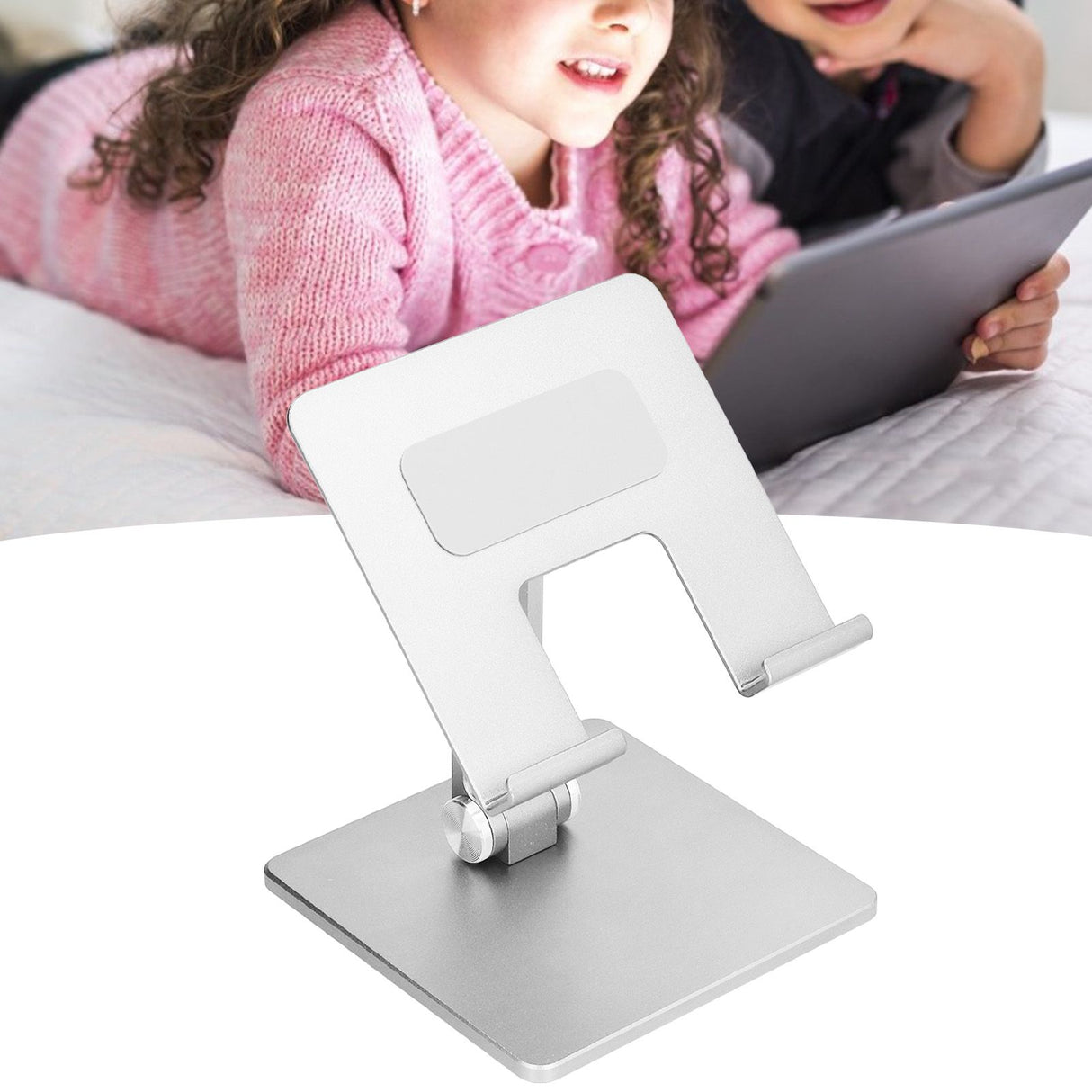 Adjustable Phone Stand Aluminum Alloy Reusable Tablet Holders Rack for Office Home BedroomSilver