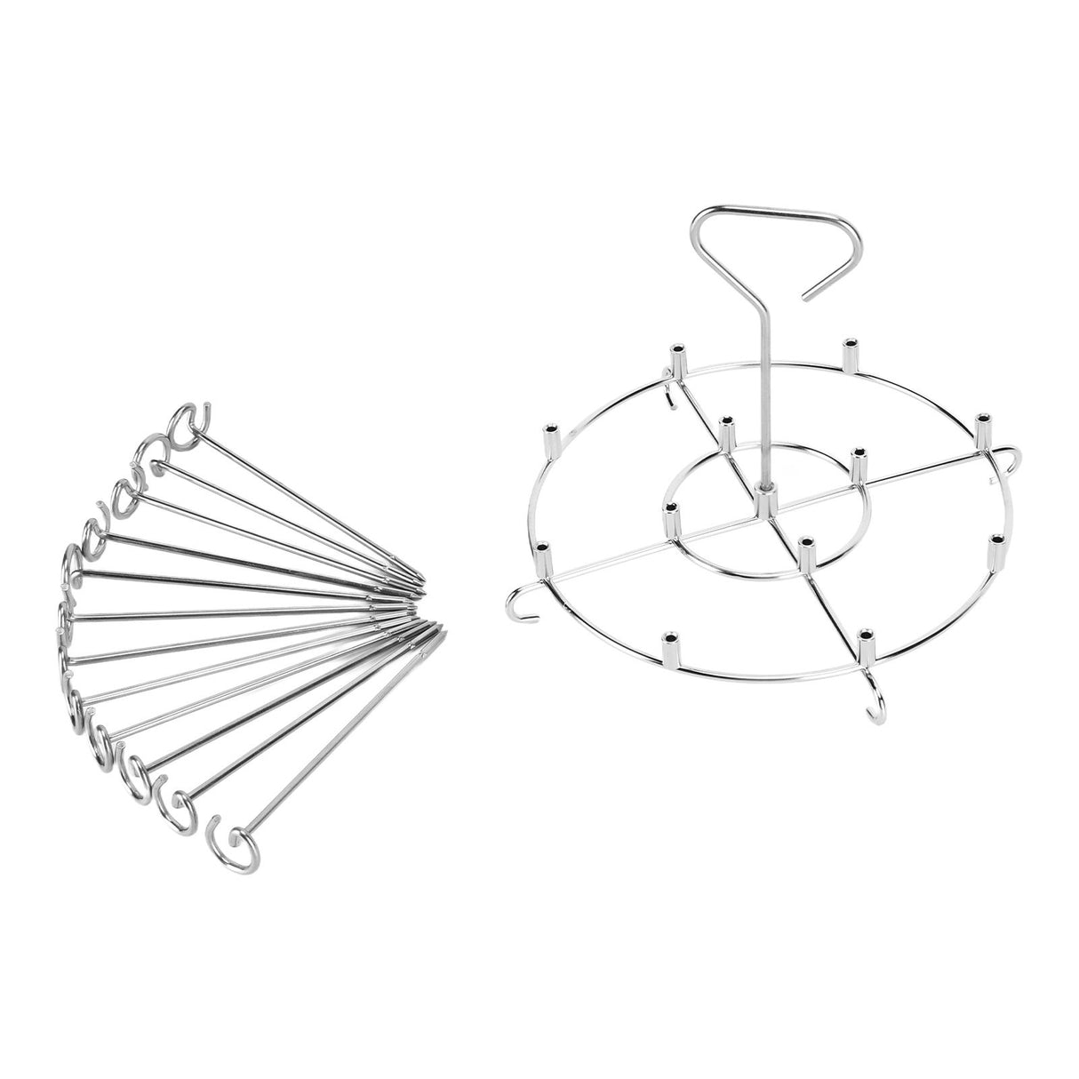 304 Stainless Steel Skewers Stand Set Multifunction Grill Dehydration Rack Fryer Accessories for Pinxia6QT