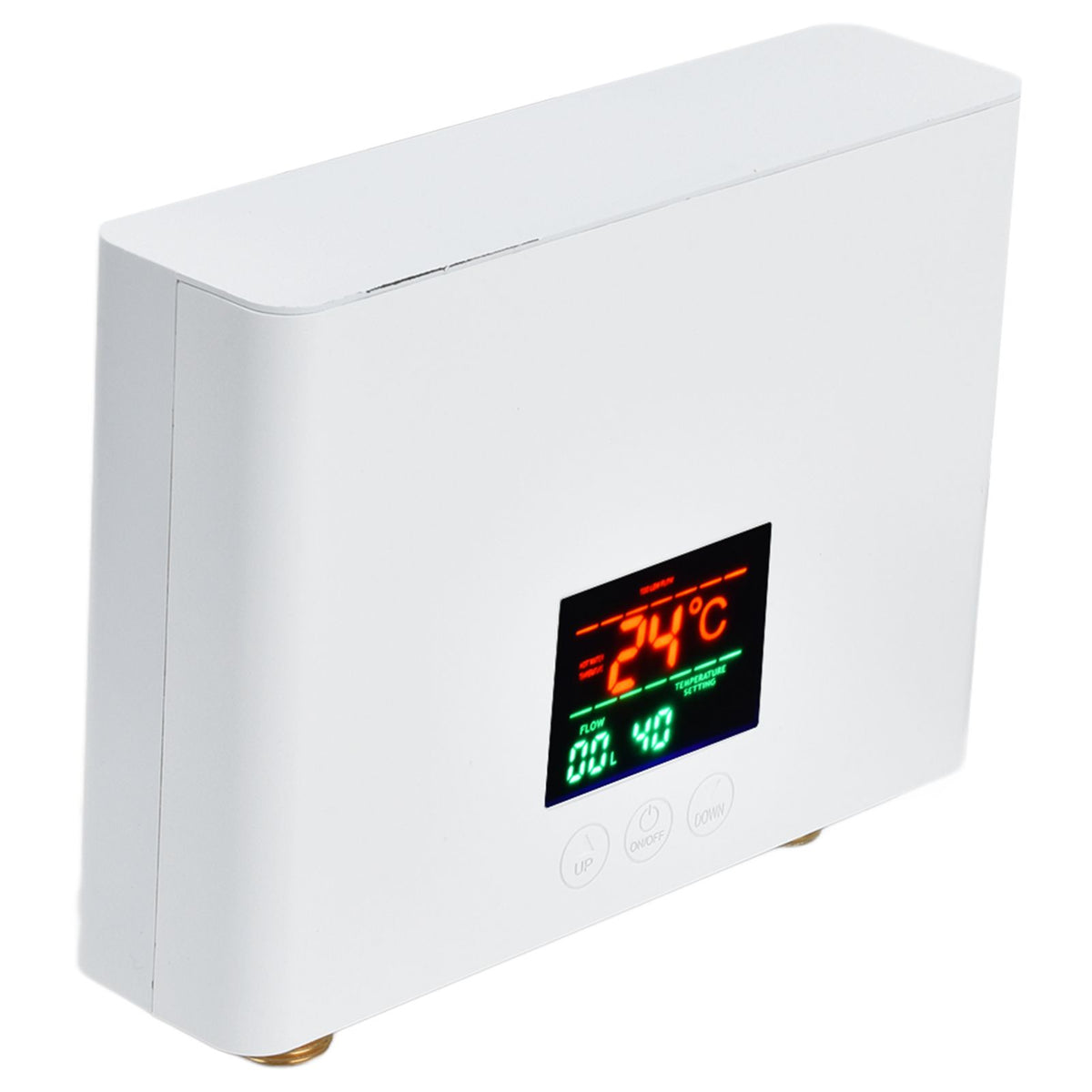 5500W Tankless Instant Electric Water Heater with Touch Panel Remote Control for Kitchen Bathroom 30‑55℃ 220VWhite