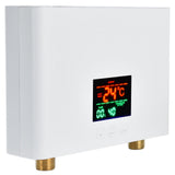 5500W Tankless Instant Electric Water Heater with Touch Panel Remote Control for Kitchen Bathroom 30‑55℃ 220VWhite - Rear View