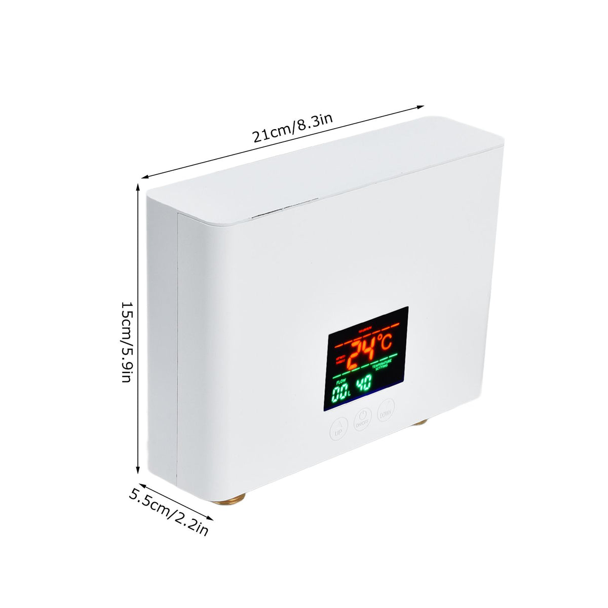 5500W Tankless Instant Electric Water Heater with Touch Panel Remote Control for Kitchen Bathroom 30‑55℃ 220VWhite