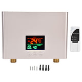 5500W Tankless Instant Electric Water Heater with Touch Panel Remote Control for Kitchen Bathroom 30‑55℃ 220VGold