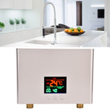 5500W Tankless Instant Electric Water Heater with Touch Panel Remote Control for Kitchen Bathroom 30‑55℃ 220VGold