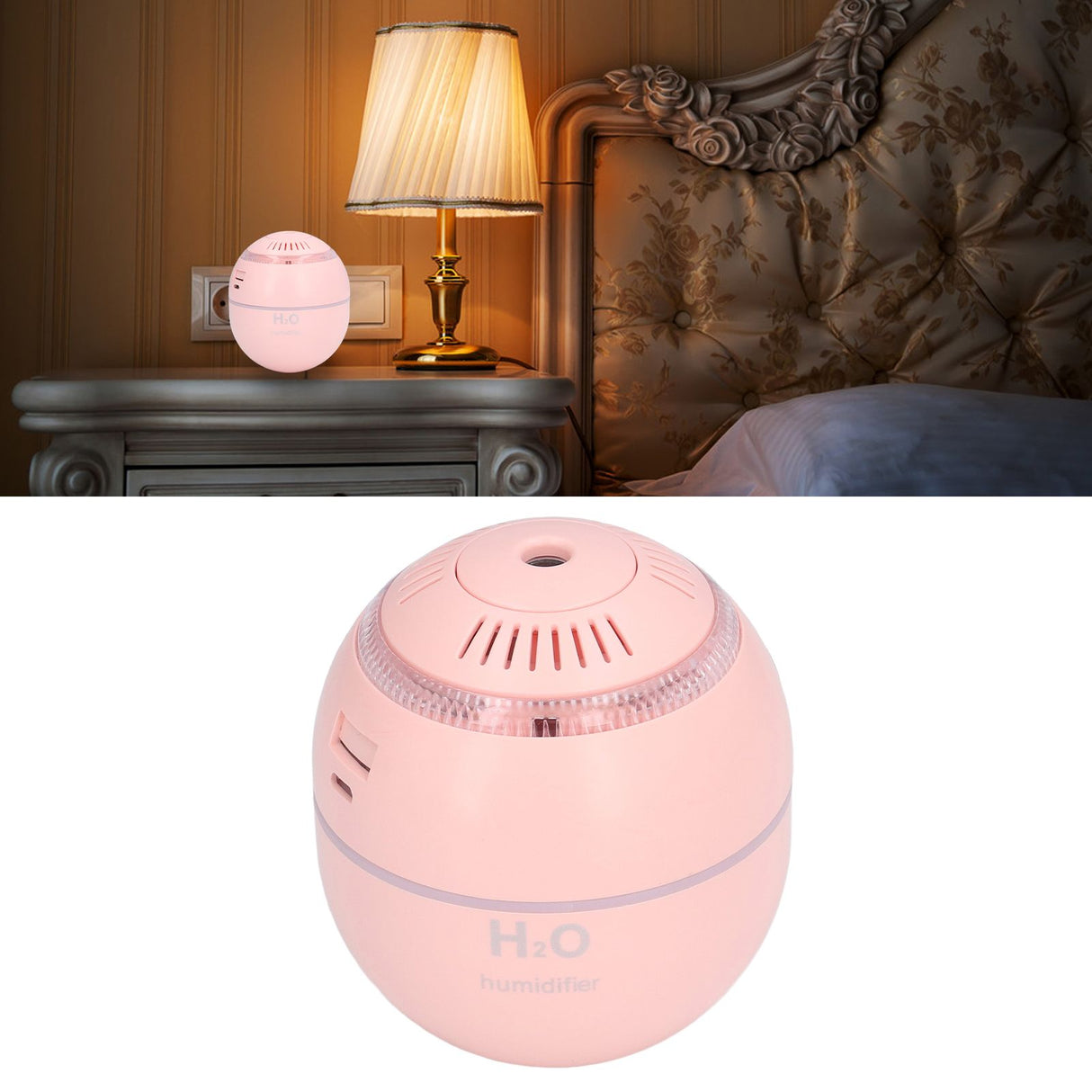 Household Ball Shaped Humidifier Colorful RGB Light Humidifier Mini Water Replenishing Air HumidifierPink