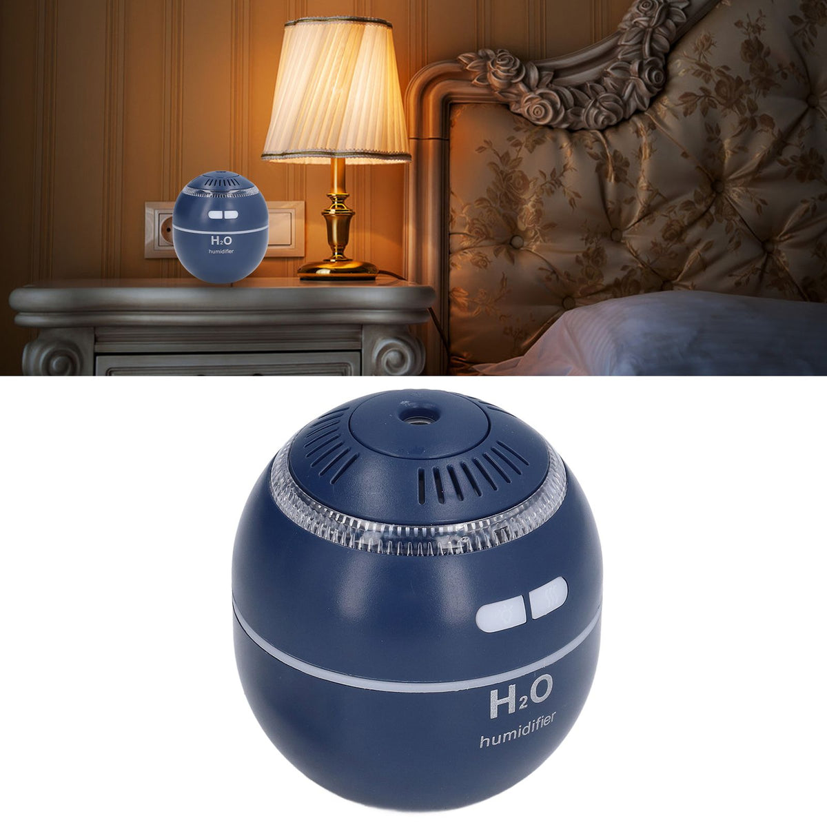 Household Ball Shaped Humidifier Colorful RGB Light Humidifier Mini Water Replenishing Air HumidifierBlue