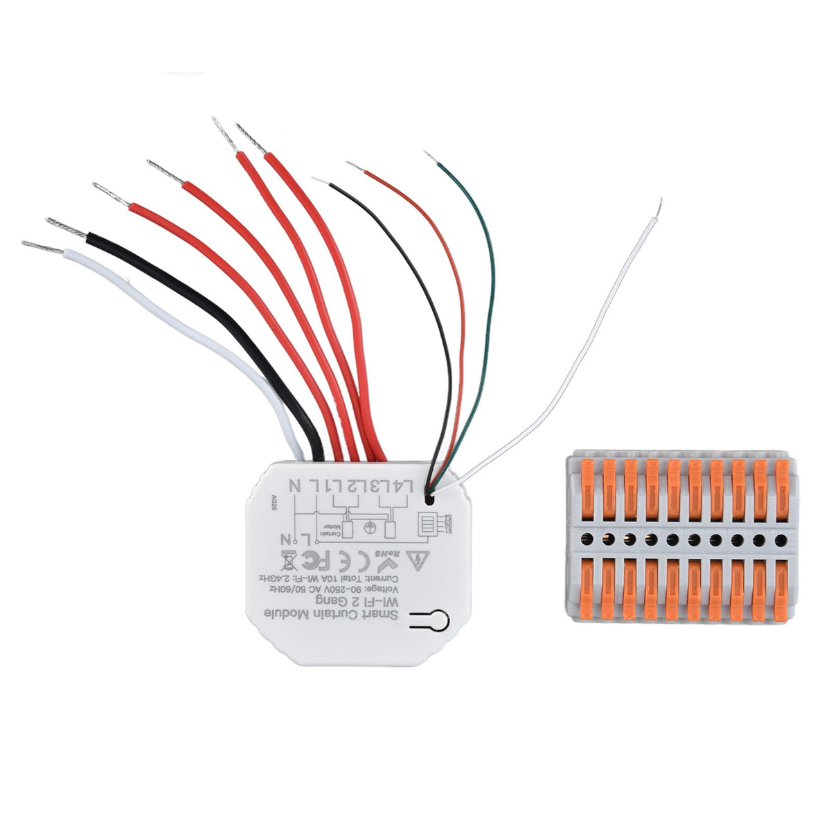 Smart Curtain Switch Module 2 Way Wifi Curtain Opener Module APP Remote Control Timing for Intelligent Appliance 90‑250V