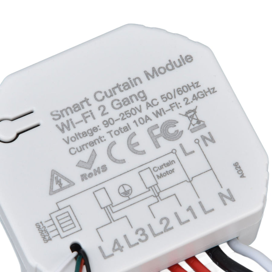 Smart Curtain Switch Module 2 Way Wifi Curtain Opener Module APP Remote Control Timing for Intelligent Appliance 90‑250V