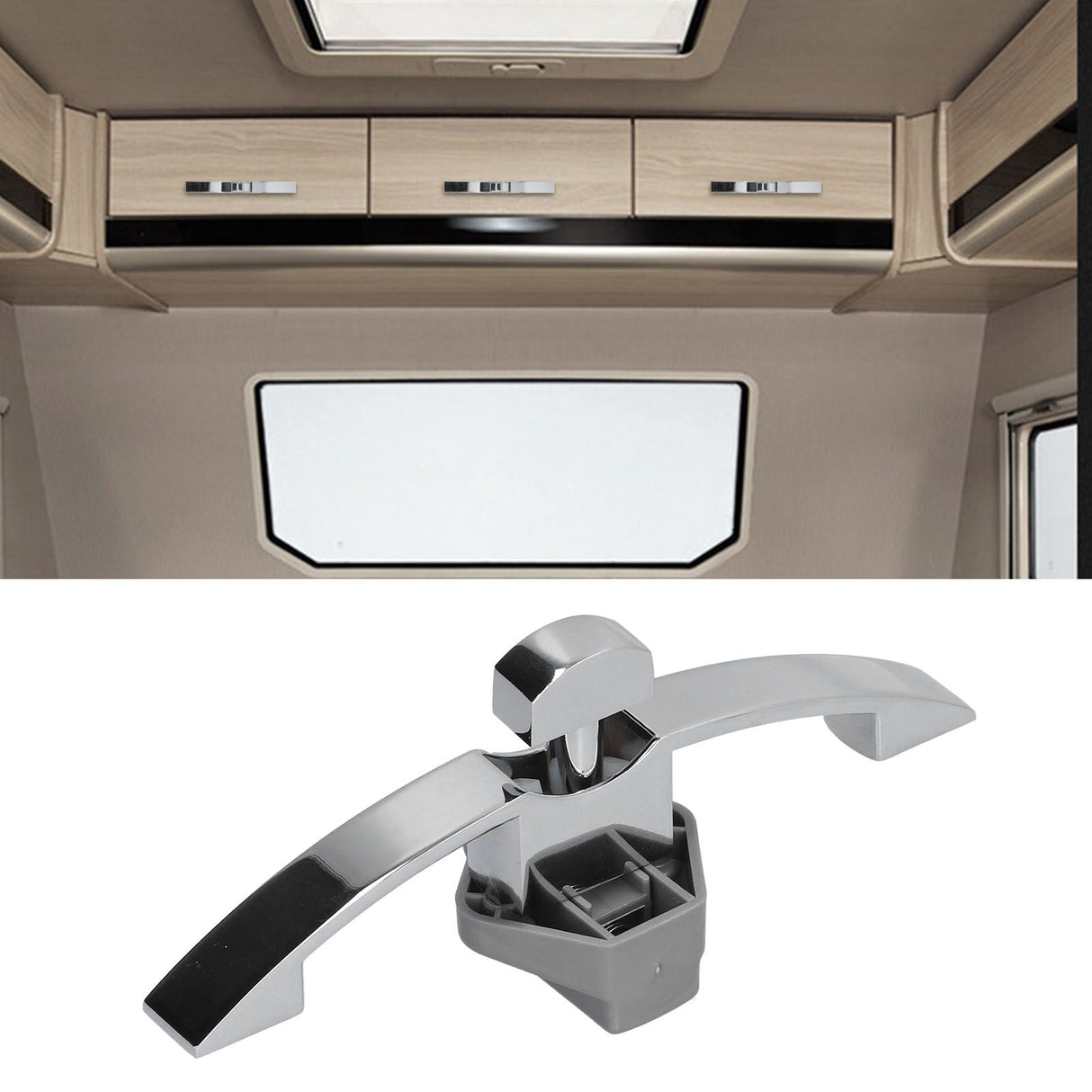 Knob Latch Lock with Handle RV Cruise Ship Wall Cabinet Lock Zinc Alloy Button Handle Lock