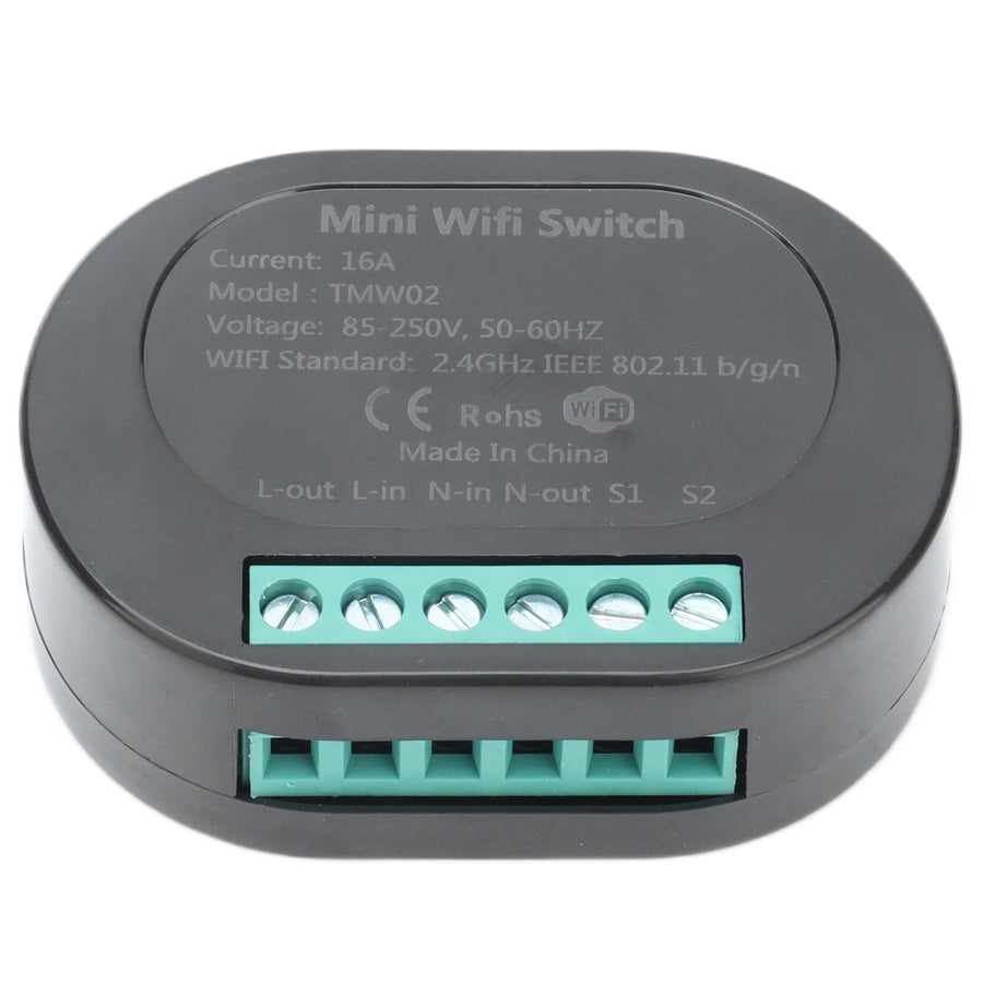 16A Smart Switch Dual Control Timeable Multifunctional On Off Controller Switch for ZigBee for Tuya 85‑250VBlack