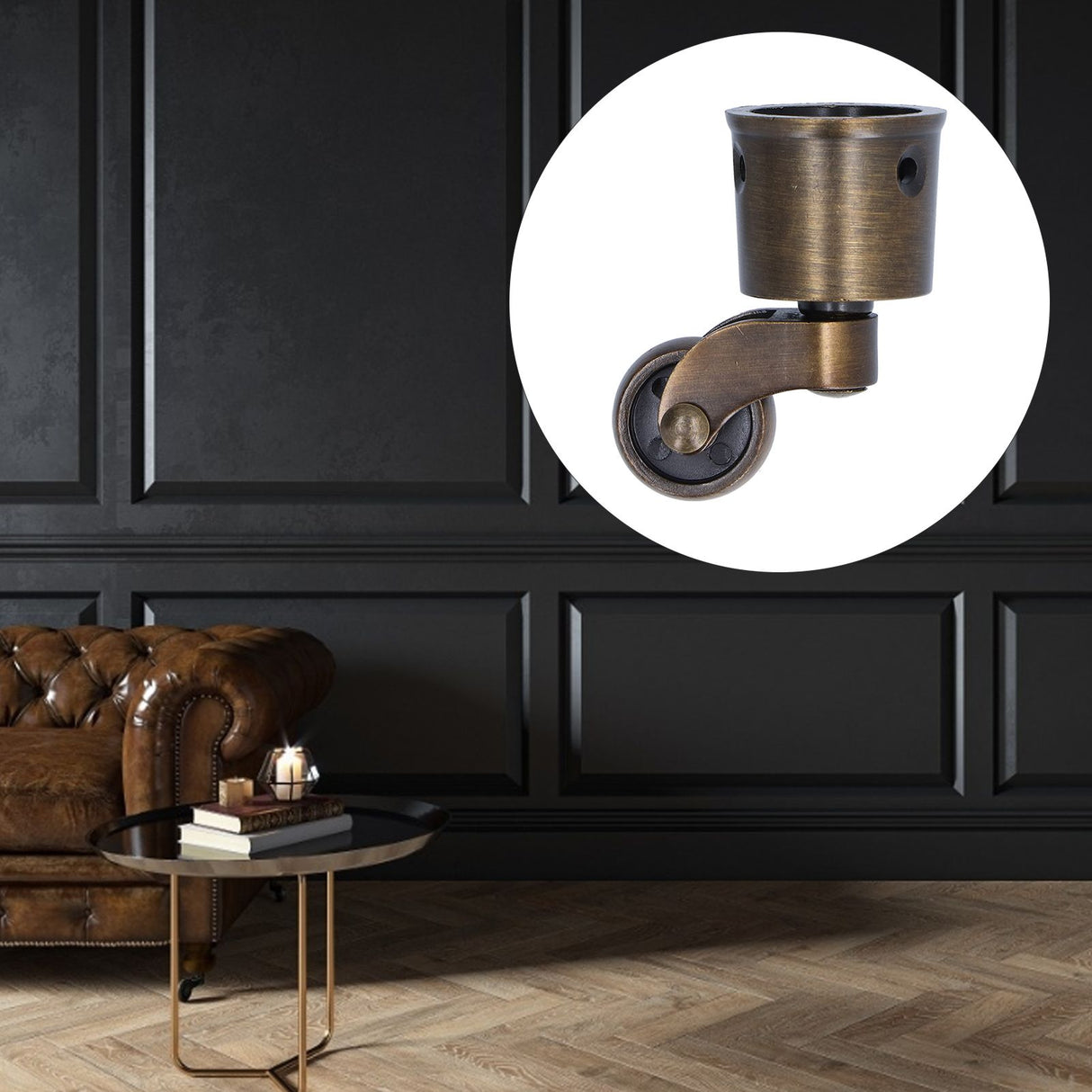 Round Cup Caster Zinc Alloy Vintage Matt Exquisite Sturdy Durable Stable Silent Wheel Dia Swivel