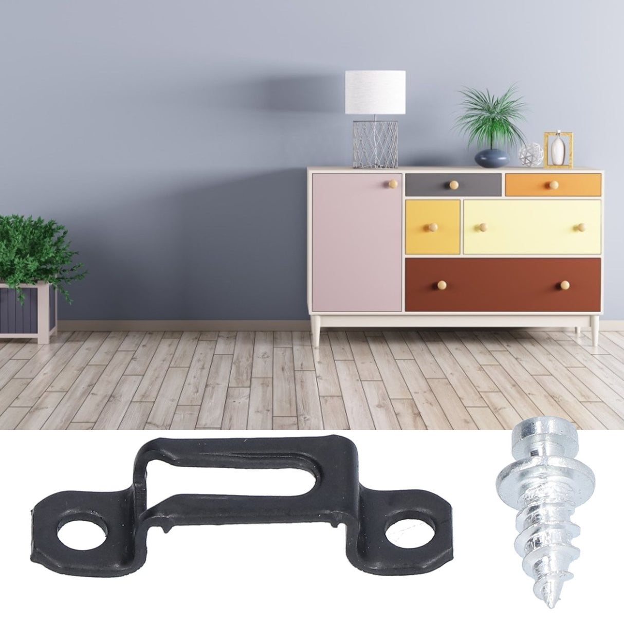 60 Set 2in 1 Furniture Concealed Connector Slide Buckle Fastener for Cabinet Wardrobe Combination AccessoriesHalf Pass