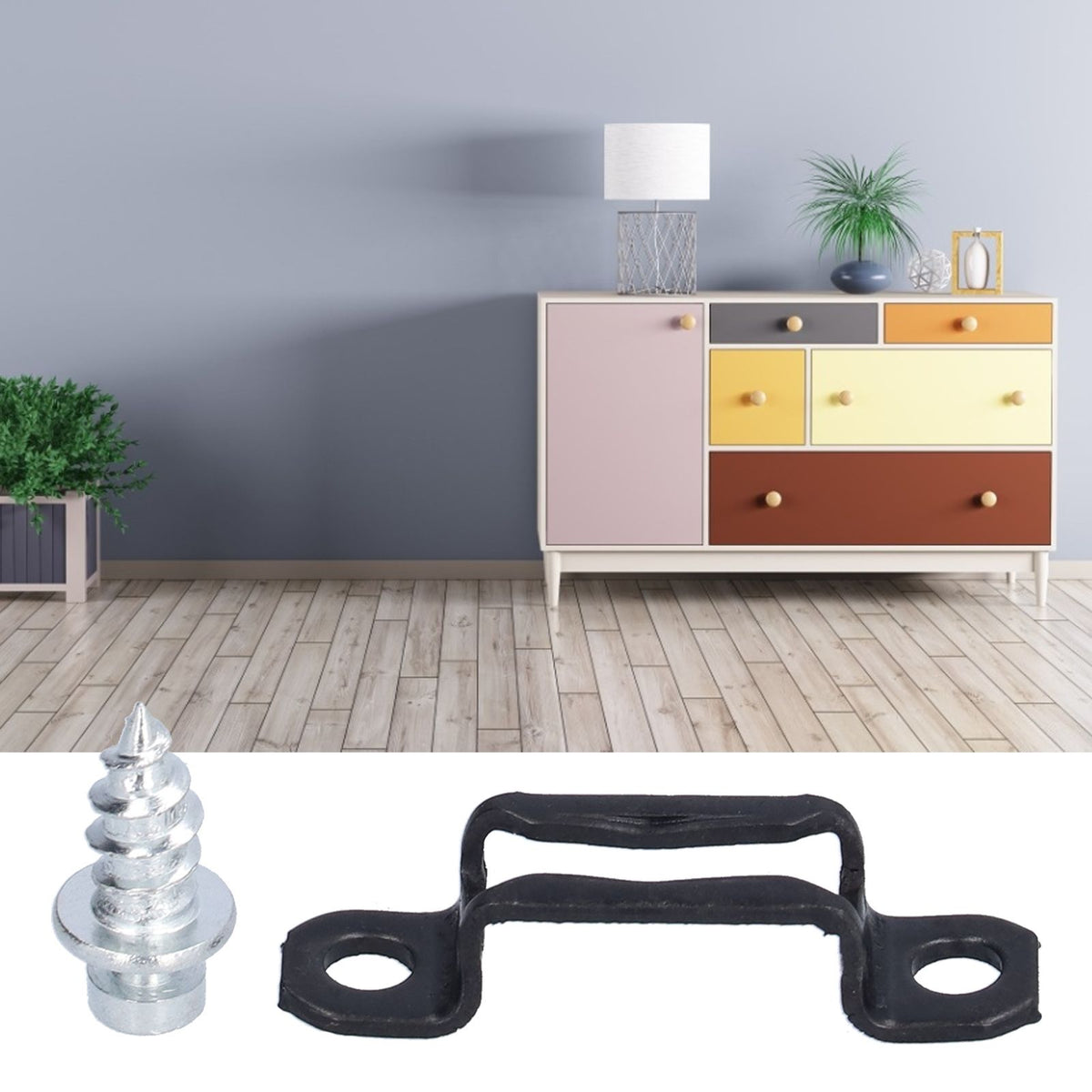 60 Set 2in 1 Furniture Concealed Connector Slide Buckle Fastener for Cabinet Wardrobe Combination AccessoriesAll Pass