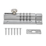 Combination Locking Bolt Safe Password Durable Rust Resistant Coating 4 Digit Lock Bolt for Pool Gate Fence FarmSilver