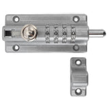 Combination Locking Bolt Safe Password Durable Rust Resistant Coating 4 Digit Lock Bolt for Pool Gate Fence FarmSilver