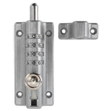 Combination Locking Bolt Safe Password Durable Rust Resistant Coating 4 Digit Lock Bolt for Pool Gate Fence FarmSilver