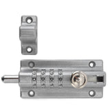 Combination Locking Bolt Safe Password Durable Rust Resistant Coating 4 Digit Lock Bolt for Pool Gate Fence FarmSilver