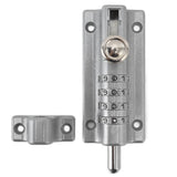 Combination Locking Bolt Safe Password Durable Rust Resistant Coating 4 Digit Lock Bolt for Pool Gate Fence FarmSilver - 45-Degree Angle