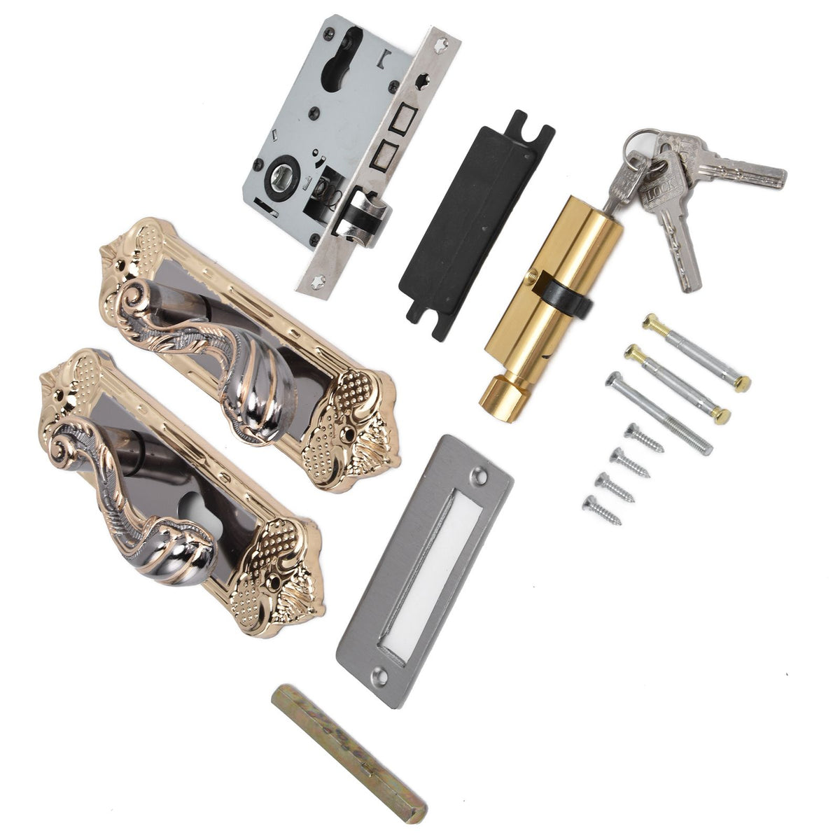 Door Handle Lock Silent Lock Bearing Safety Lever Handle Reversible Bedroom Door Lock