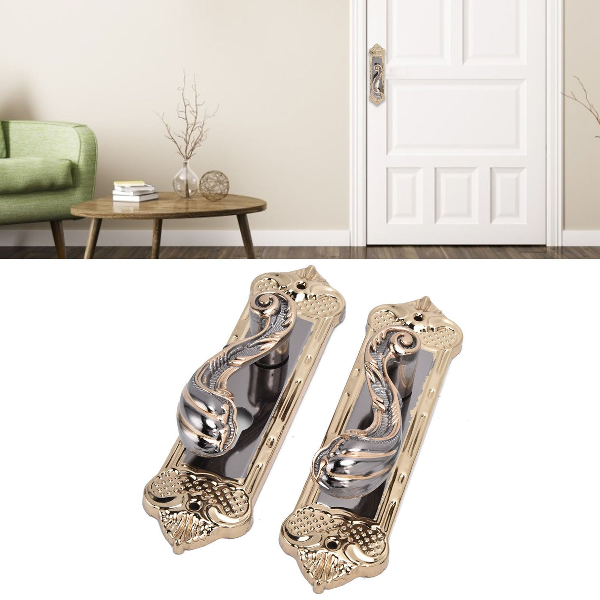 Door Handle Lock Silent Lock Bearing Safety Lever Handle Reversible Bedroom Door Lock