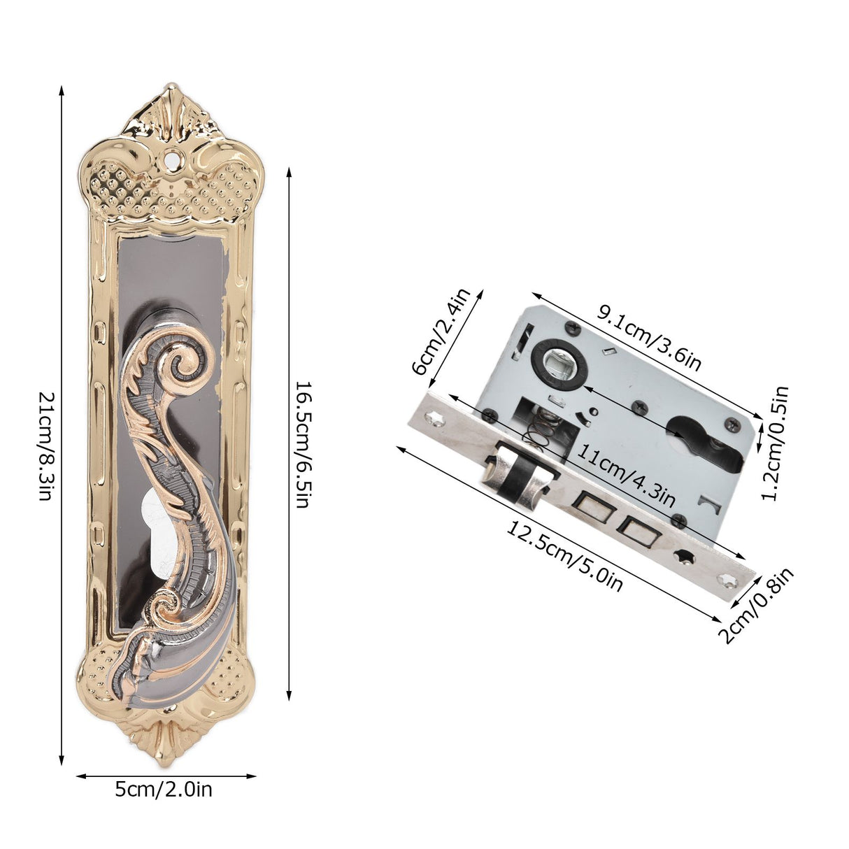 Door Handle Lock Silent Lock Bearing Safety Lever Handle Reversible Bedroom Door Lock