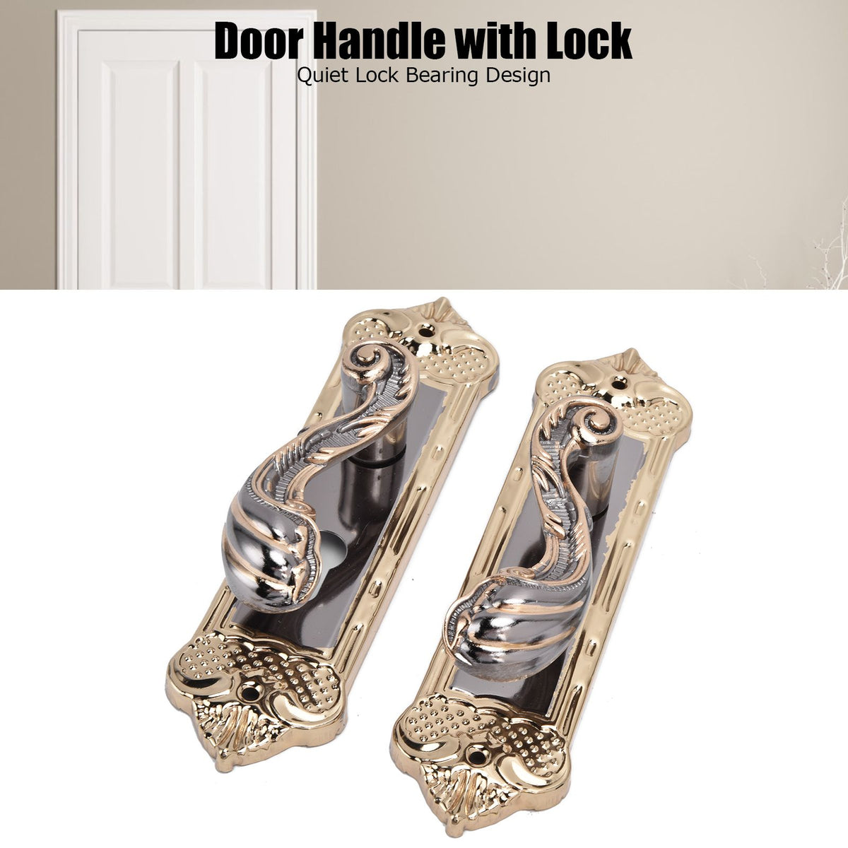 Door Handle Lock Silent Lock Bearing Safety Lever Handle Reversible Bedroom Door Lock