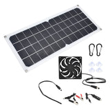 10W Photovoltaic Solar Panel with Fan Kit Dual Female USB Ports for Cars Boats Airplanes Satellites - Front View
