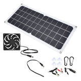 10W Photovoltaic Solar Panel with Fan Kit Dual Female USB Ports for Cars Boats Airplanes Satellites - Side View