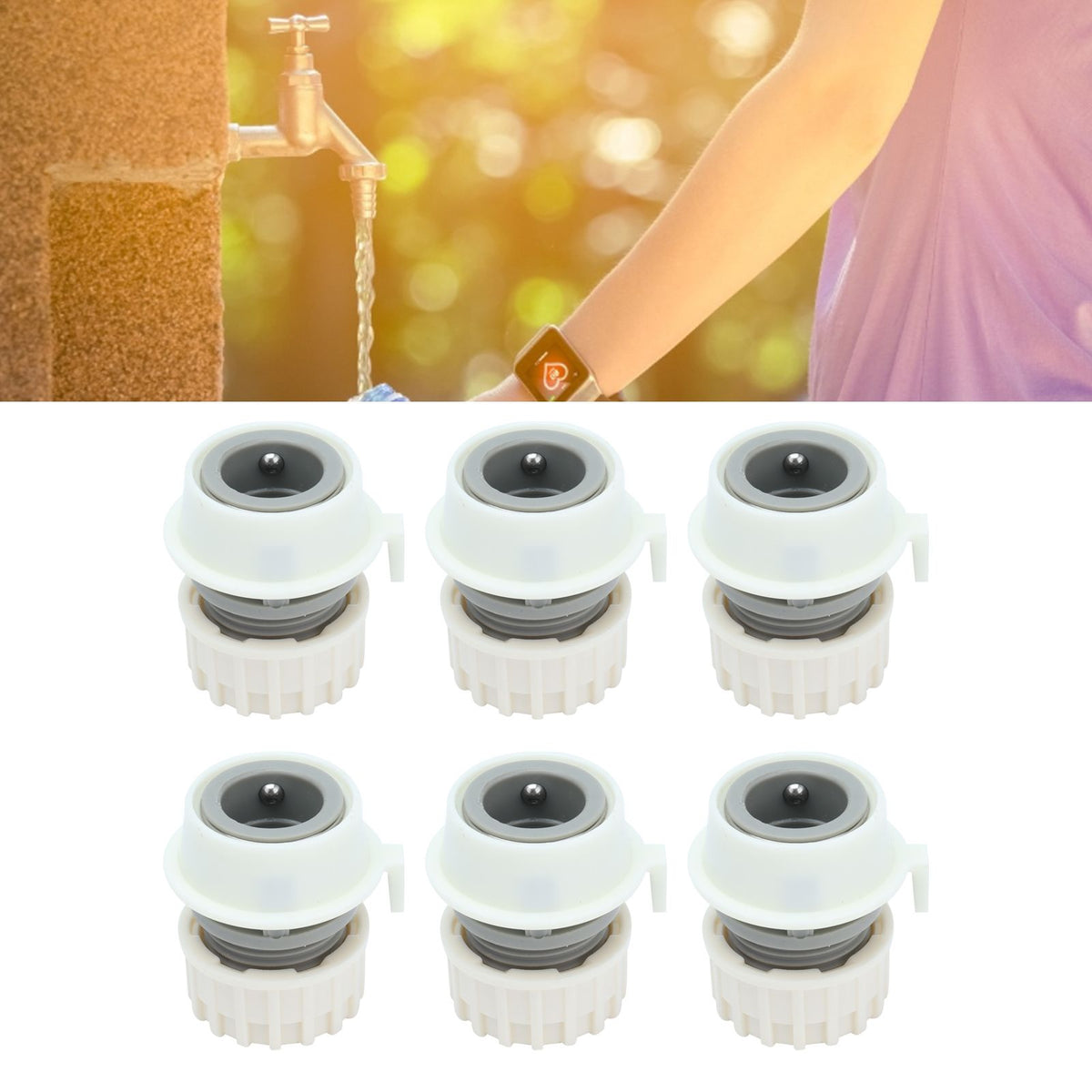 8Pcs Lock Type Faucet Quick Connector G1/2 Hose Faucet Coupling Adapter Fittings for Washing Machine