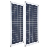 2x10W Solar Panels Kit with 30A Controller Photovoltaic Module USB 5V for RV Boat Emergency Charging - Front View