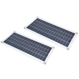 2x10W Solar Panels Kit with 30A Controller Photovoltaic Module USB 5V for RV Boat Emergency Charging - Rear View