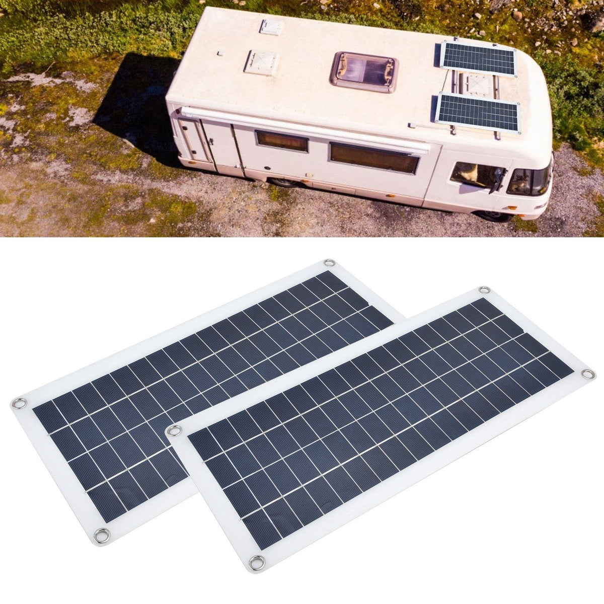 2x10W Solar Panels Kit with 30A Controller Photovoltaic Module USB 5V for RV Boat Emergency Charging
