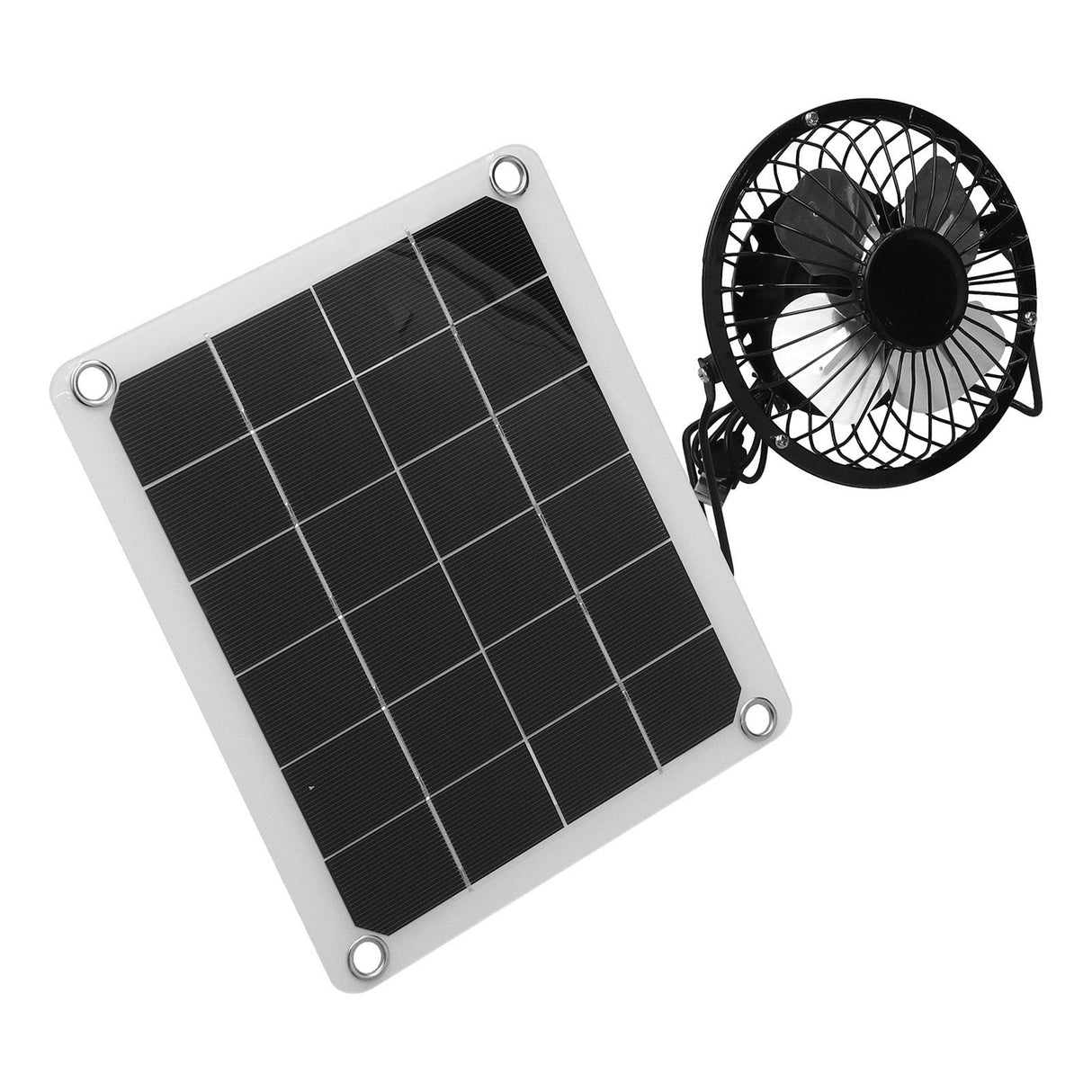 10W Photovoltaic Solar Panel Charger Kit with Fan Dual USB Female Ports for Outdoor Chicken House Farm