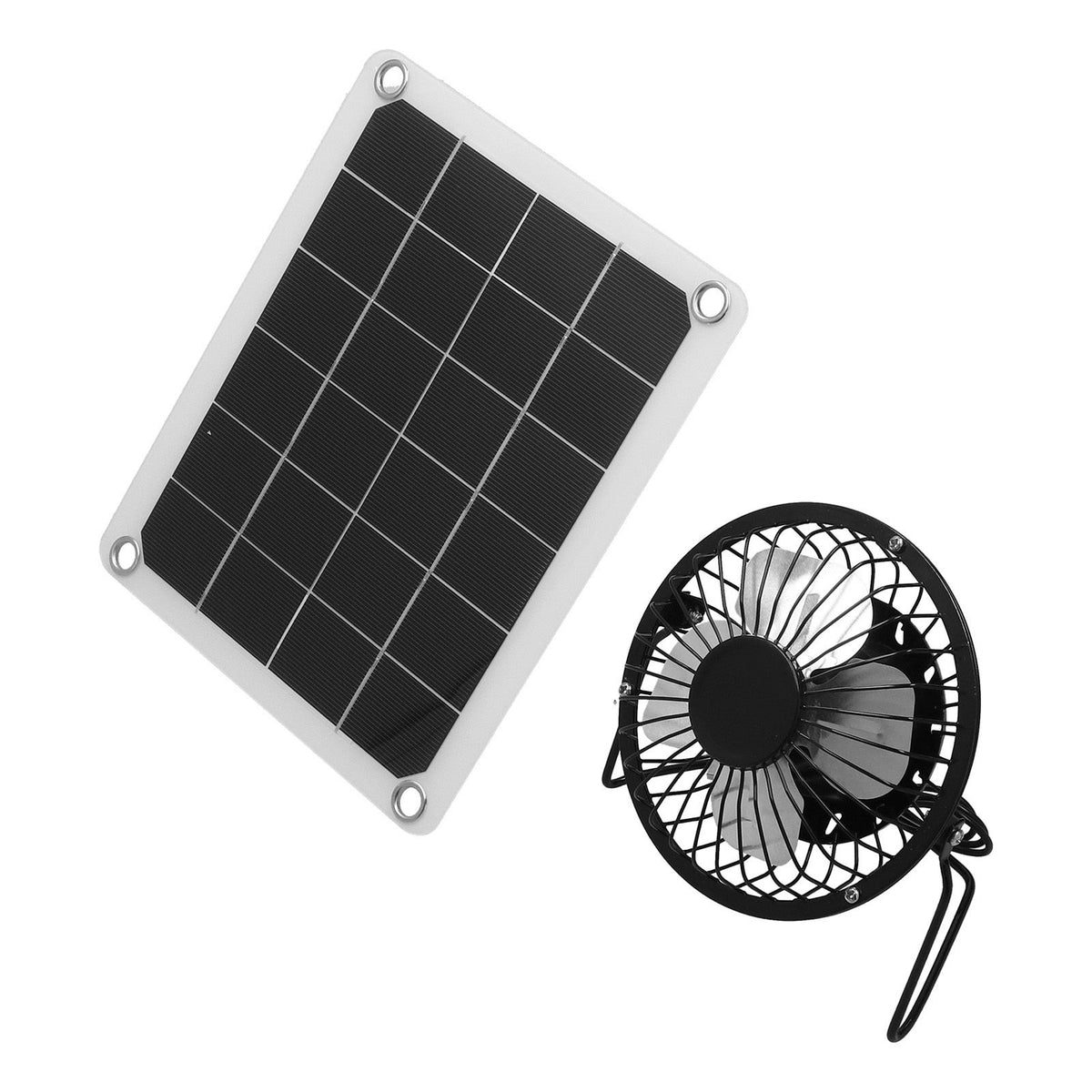 10W Photovoltaic Solar Panel Charger Kit with Fan Dual USB Female Ports for Outdoor Chicken House Farm