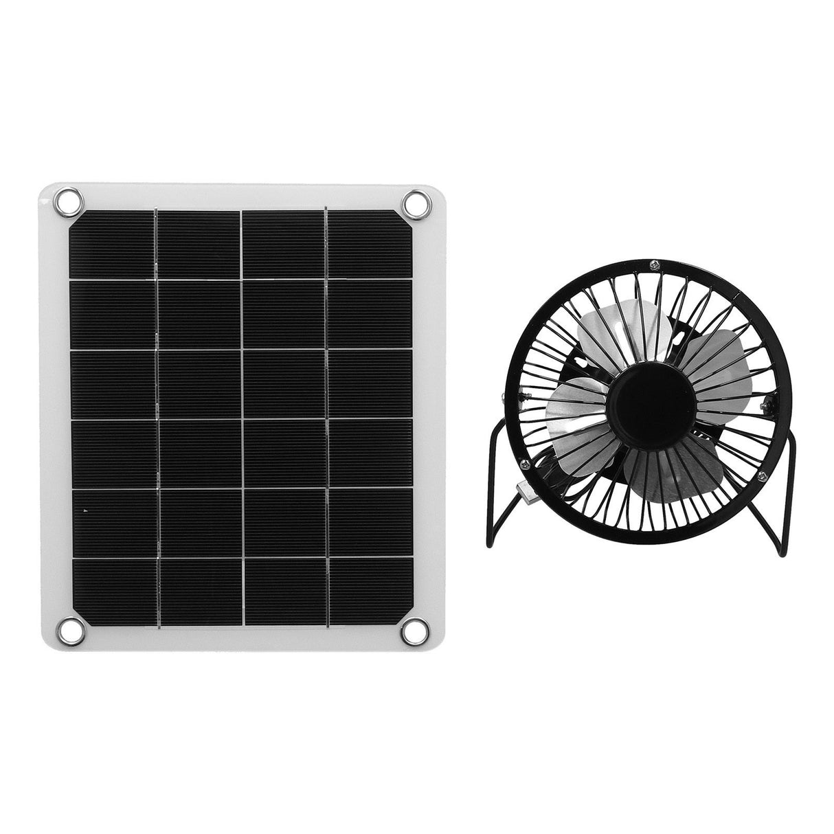 10W Photovoltaic Solar Panel Charger Kit with Fan Dual USB Female Ports for Outdoor Chicken House Farm