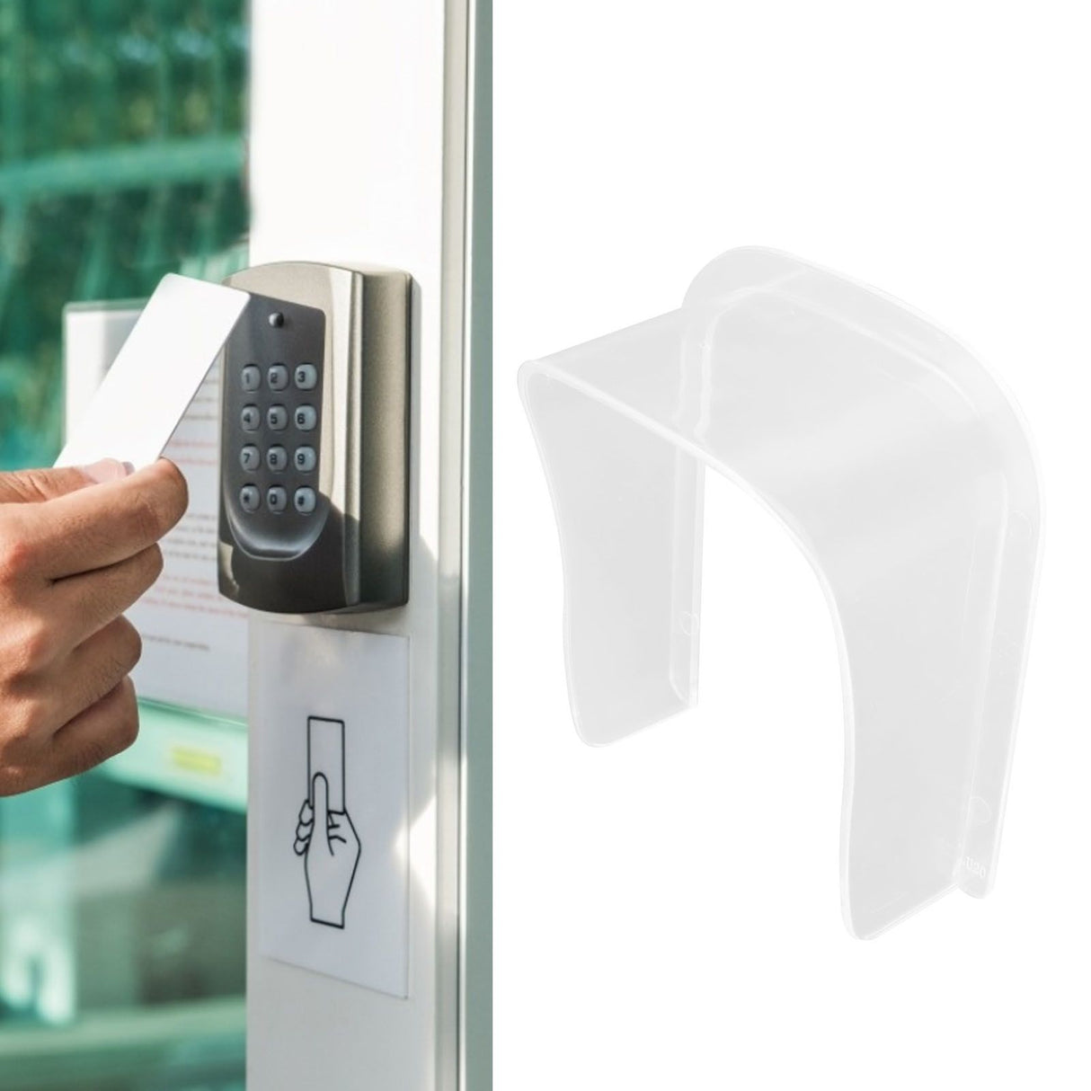Transparent Doorbell Waterproof Shell PV Rainproof and Sunproof Cover for Door Viewer and Fingerprint Device