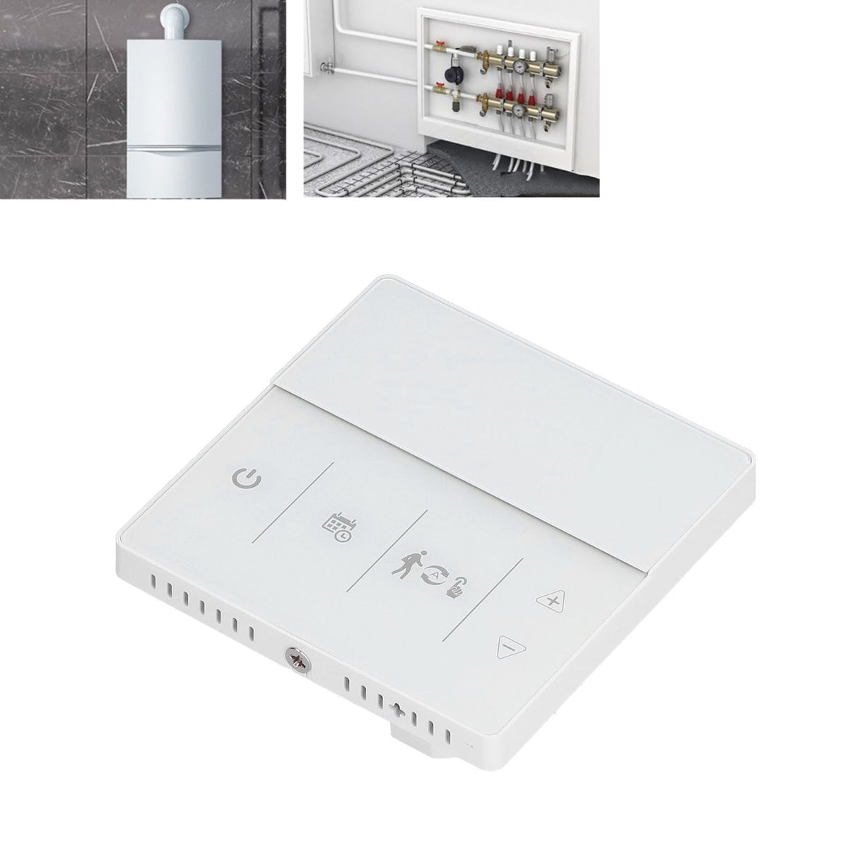 Smart Thermostat Weekly Programmable Voice Switch 10K Sensor Precise Temperature Control Boiler Thermostat for Home3A Connection Plumbing Wall Hung Boiler White 230V