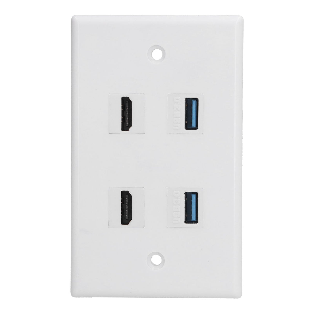 2 HD Multimedia Interface+2 USB3.0 Ports Panel Weld Free Audio Video Wall Outlet Plate Accessory