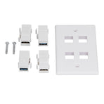 2 HD Multimedia Interface+2 USB3.0 Ports Panel Weld Free Audio Video Wall Outlet Plate Accessory