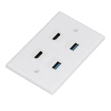 2 HD Multimedia Interface+2 USB3.0 Ports Panel Weld Free Audio Video Wall Outlet Plate Accessory
