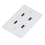 2 HD Multimedia Interface+2 USB3.0 Ports Panel Weld Free Audio Video Wall Outlet Plate Accessory