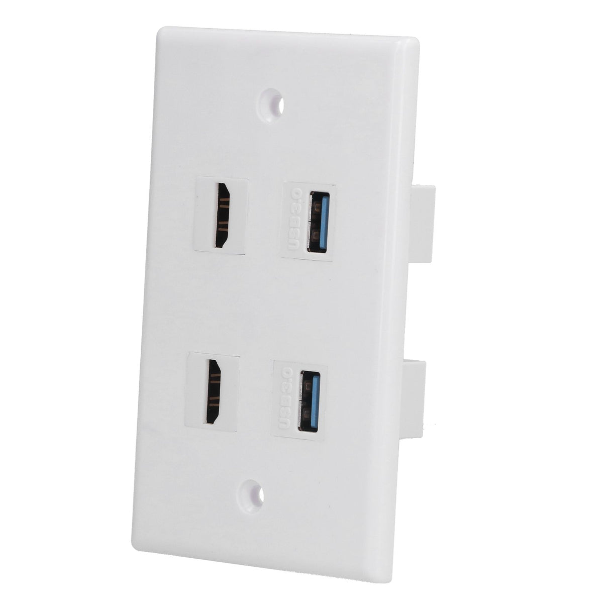 2 HD Multimedia Interface+2 USB3.0 Ports Panel Weld Free Audio Video Wall Outlet Plate Accessory