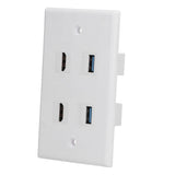 2 HD Multimedia Interface+2 USB3.0 Ports Panel Weld Free Audio Video Wall Outlet Plate Accessory
